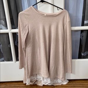Long sleeve lace top